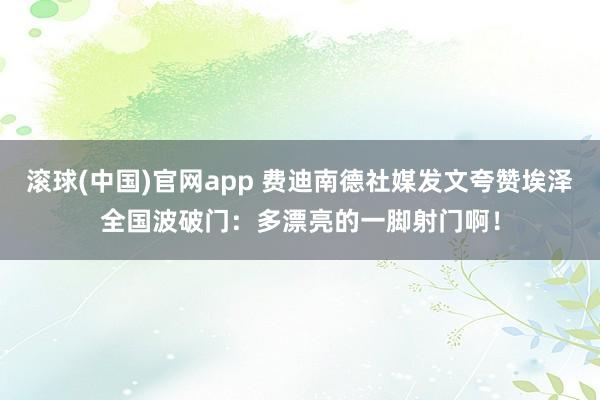滚球(中国)官网app 费迪南德社媒发文夸赞埃泽全国波破门：多漂亮的一脚射门啊！