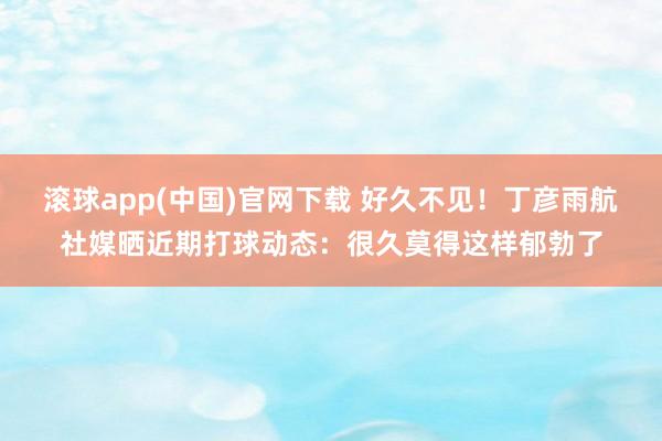 滚球app(中国)官网下载 好久不见！丁彦雨航社媒晒近期打球动态：很久莫得这样郁勃了