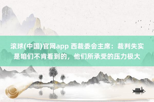 滚球(中国)官网app 西裁委会主席：裁判失实是咱们不肯看到的，他们所承受的压力极大