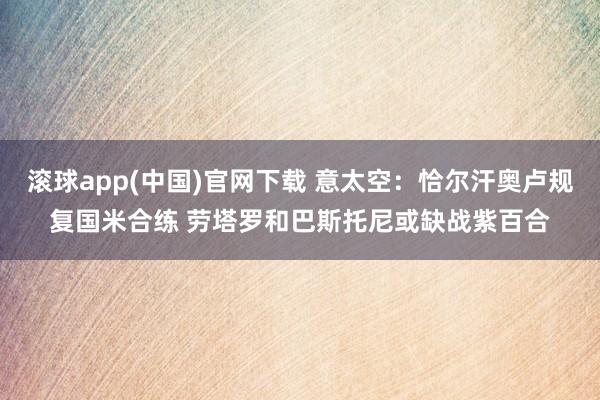 滚球app(中国)官网下载 意太空：恰尔汗奥卢规复国米合练 劳塔罗和巴斯托尼或缺战紫百合