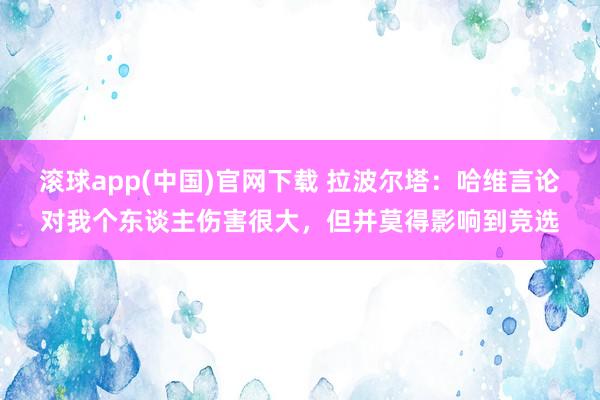 滚球app(中国)官网下载 拉波尔塔：哈维言论对我个东谈主伤害很大，但并莫得影响到竞选