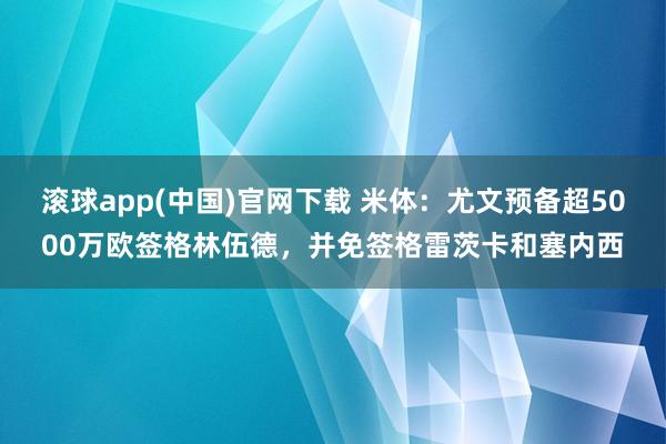 滚球app(中国)官网下载 米体：尤文预备超5000万欧签格林伍德，并免签格雷茨卡和塞内西