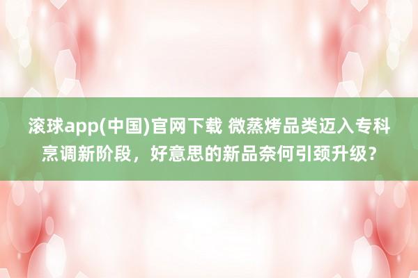 滚球app(中国)官网下载 微蒸烤品类迈入专科烹调新阶段，好意思的新品奈何引颈升级？