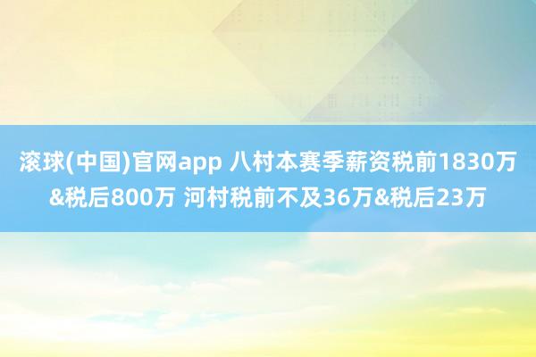 滚球(中国)官网app 八村本赛季薪资税前1830万&税后800万 河村税前不及36万&税后23万