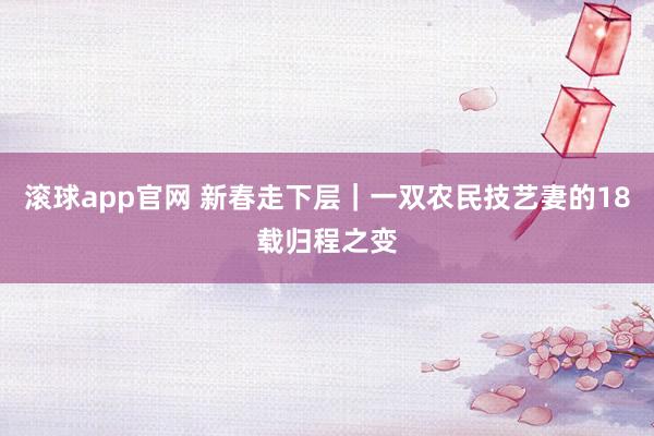 滚球app官网 新春走下层｜一双农民技艺妻的18载归程之变
