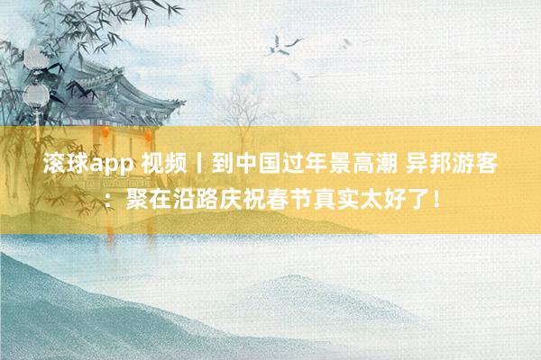 滚球app 视频丨到中国过年景高潮 异邦游客：聚在沿路庆祝春节真实太好了！