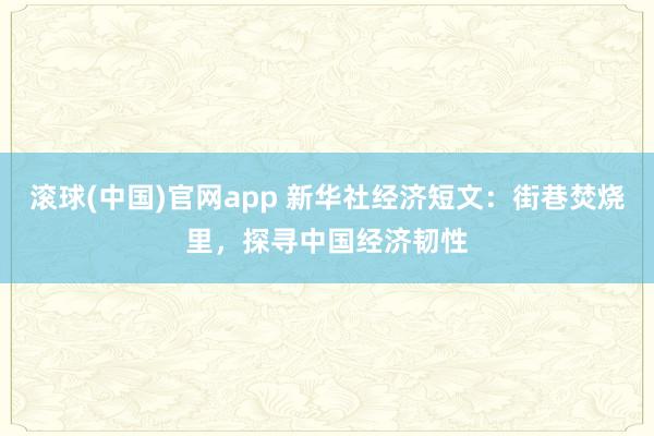 滚球(中国)官网app 新华社经济短文：街巷焚烧里，探寻中国经济韧性