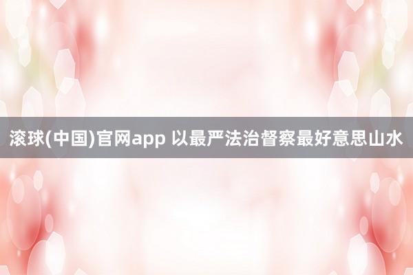 滚球(中国)官网app 以最严法治督察最好意思山水
