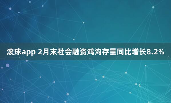 滚球app 2月末社会融资鸿沟存量同比增长8.2%