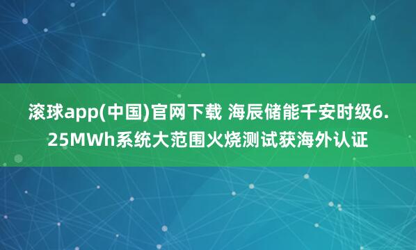 滚球app(中国)官网下载 海辰储能千安时级6.25MWh系统大范围火烧测试获海外认证