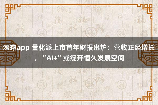 滚球app 量化派上市首年财报出炉：营收正经增长，“AI+”或绽开恒久发展空间