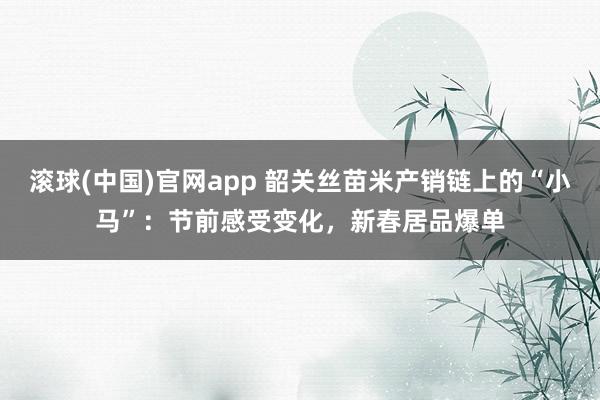 滚球(中国)官网app 韶关丝苗米产销链上的“小马”：节前感受变化，新春居品爆单