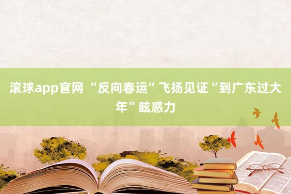 滚球app官网 “反向春运”飞扬见证“到广东过大年”眩惑力