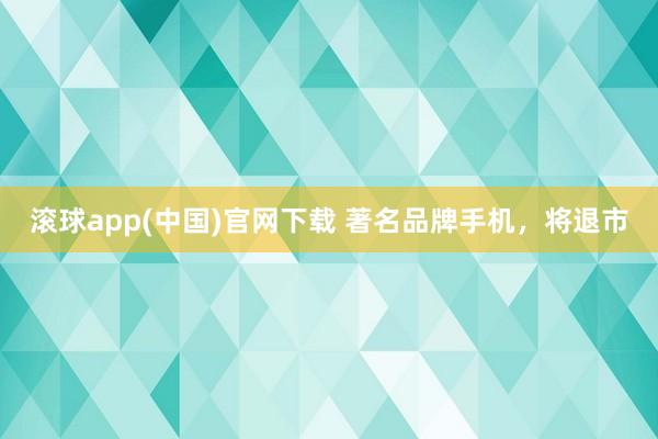 滚球app(中国)官网下载 著名品牌手机，将退市
