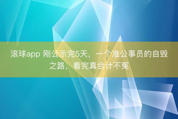 滚球app 刚公示完5天，一个准公事员的自毁之路，看完真合计不冤