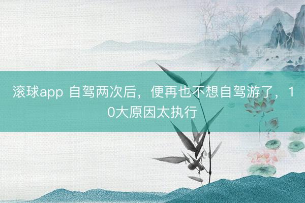 滚球app 自驾两次后,便再也不想自驾游了,10大原因太执行