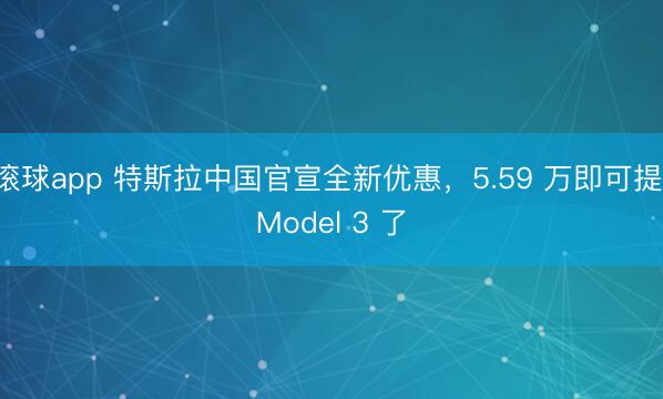 滚球app 特斯拉中国官宣全新优惠，5.59 万即可提 Model 3 了