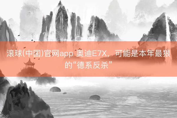 滚球(中国)官网app 奥迪E7X，可能是本年最狠的“德系反杀”