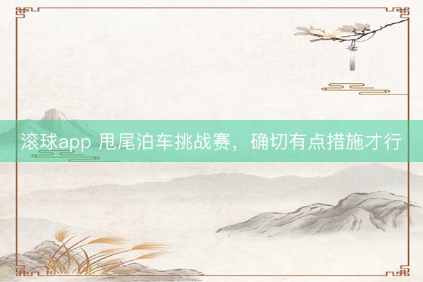 滚球app 甩尾泊车挑战赛，确切有点措施才行