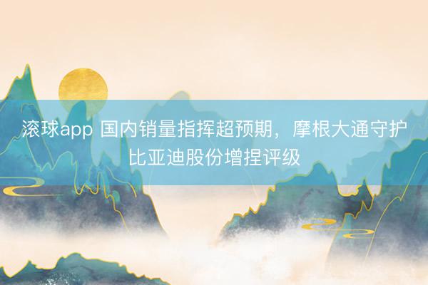 滚球app 国内销量指挥超预期，摩根大通守护比亚迪股份增捏评级