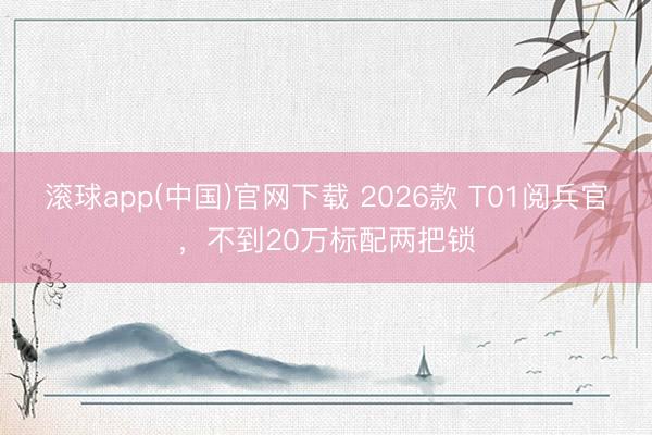 滚球app(中国)官网下载 2026款 T01阅兵官，不到20万标配两把锁