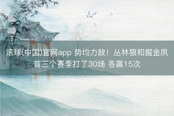 滚球(中国)官网app 势均力敌!丛林狼和掘金夙昔三个赛季打了30场 各赢15次
