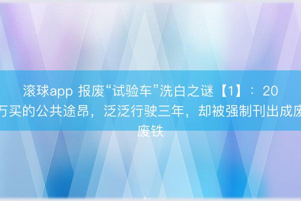 滚球app 报废“试验车”洗白之谜【1】：20多万买的公共途昂，泛泛行驶三年，却被强制刊出成废铁