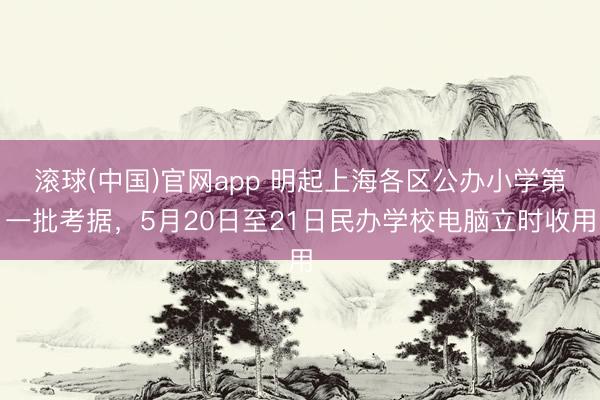 滚球(中国)官网app 明起上海各区公办小学第一批考据,5月20日至21日民办学校电脑立时收用