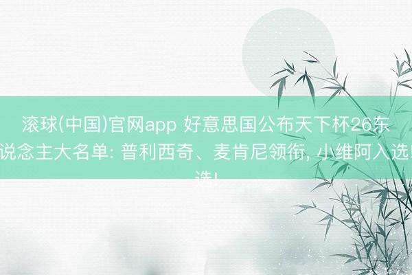 滚球(中国)官网app 好意思国公布天下杯26东说念主大名单: 普利西奇、麦肯尼领衔， 小维阿入选!