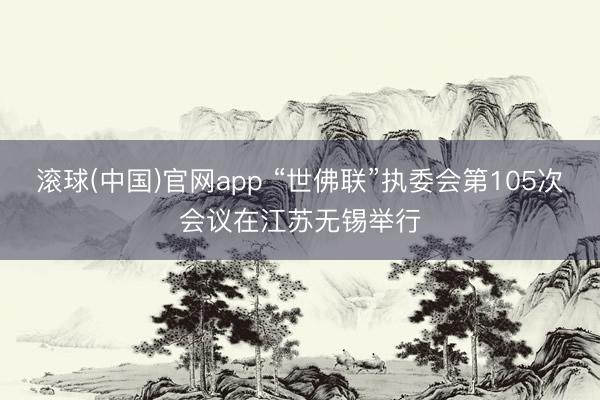 滚球(中国)官网app “世佛联”执委会第105次会议在江苏无锡举行