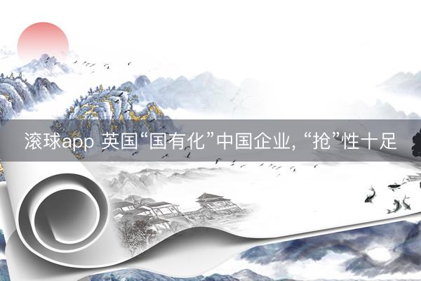 滚球app 英国“国有化”中国企业， “抢”性十足