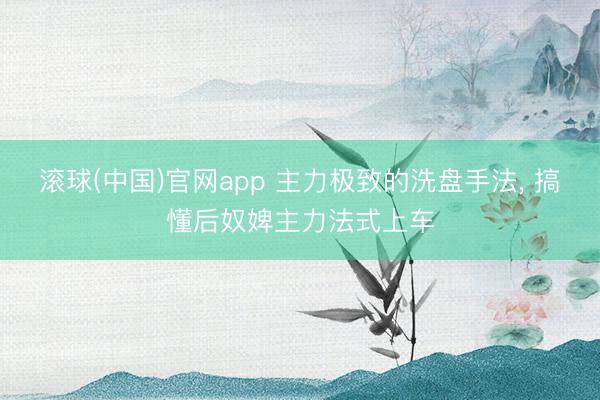 滚球(中国)官网app 主力极致的洗盘手法， 搞懂后奴婢主力法式上车