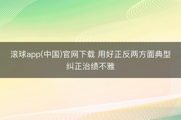 滚球app(中国)官网下载 用好正反两方面典型纠正治绩不雅