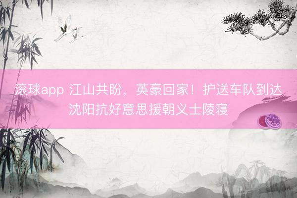 滚球app 江山共盼，英豪回家！护送车队到达沈阳抗好意思援朝义士陵寝